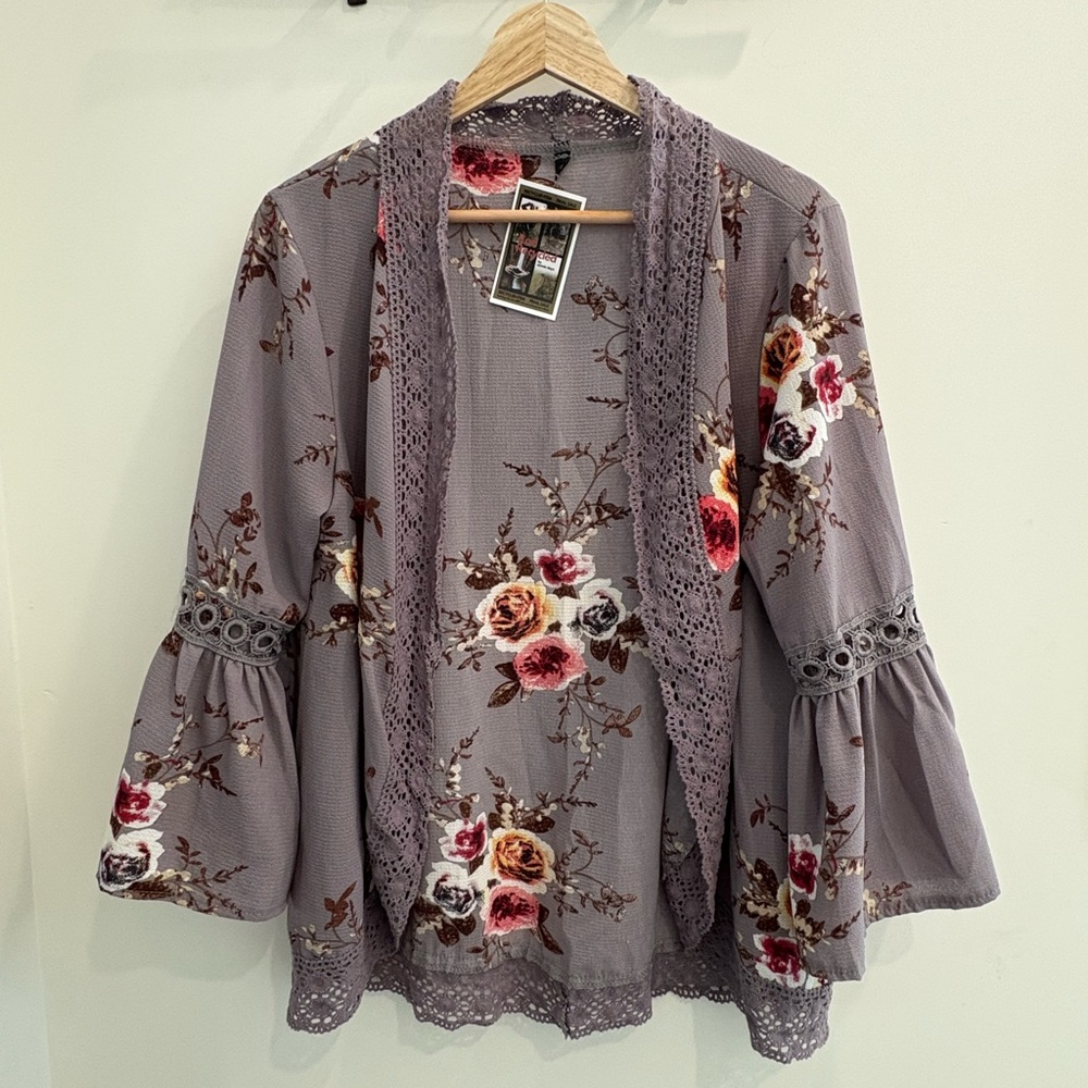 Floral Lace Trim Women's Top